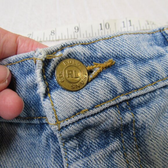 Polo Ralph Lauren Shorts Women Size 10 Blue Denim 100 % Cotton 4'" Cut Off'sY2k - Picture 6 of 12
